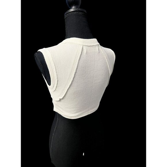 URBAN OUTFITTERS CROP TANK TOP WHITE BEACH VACATION RESORT XSMALL - Picture 4 of 7